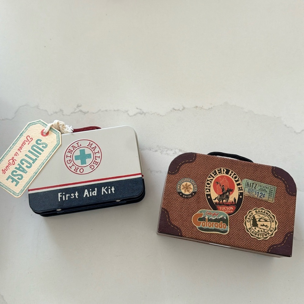 Two Maileg Tiny Suitcases